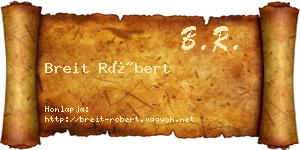 Breit Róbert névjegykártya